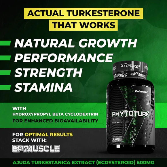 Enhanced Labs Phytoturk Turkesterone 60 Capsules|Test Booster|Bodyandfitness.com