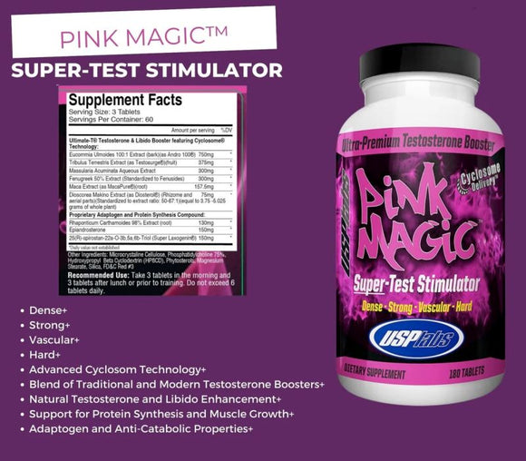 USP Labs Pink Magic Super Test Stimulator 180 Caps.|Test Booster|Bodyandfitness.com