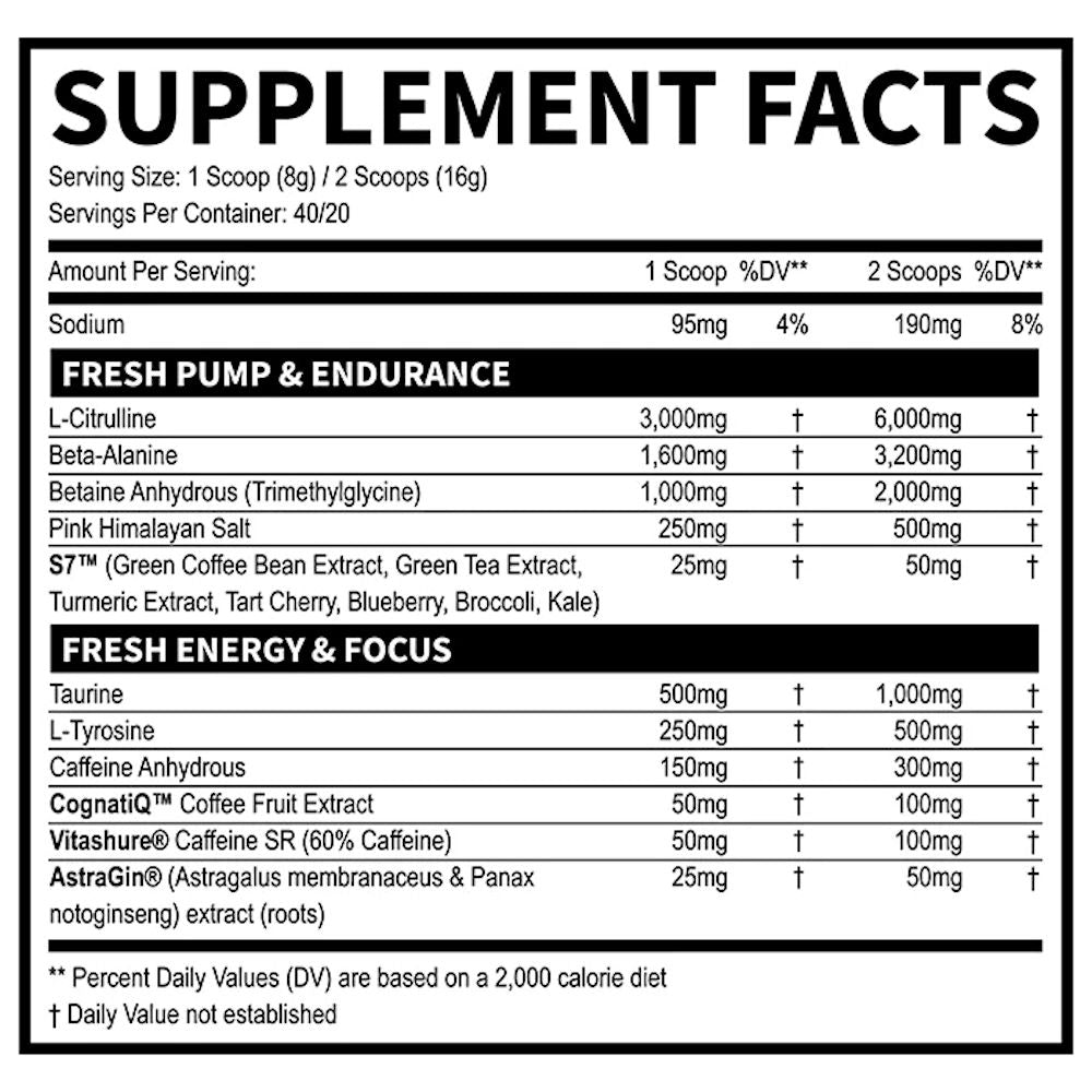 Fresh Supps Fresh Pre-Workout fact