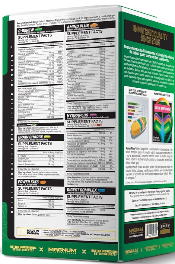 Magnum Nutraceuticals Primer Performance 30 Packs|Multi Vitamin|Bodyandfitness.com