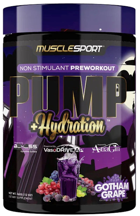MuscleSport, Pump+Hydration, Non Stim, Pre-workout, 40 Servings|Pre Workout|Bodyandfitness.com
