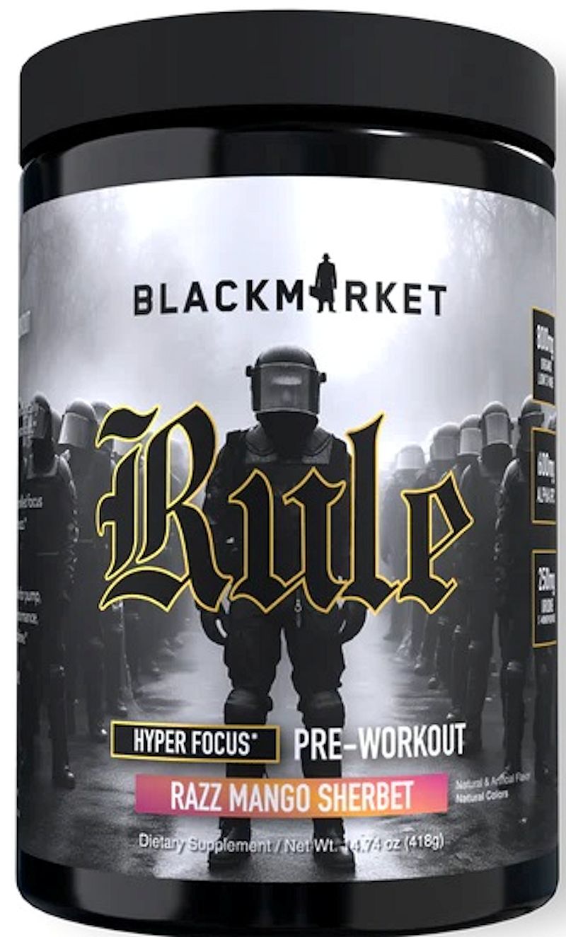 BlackMarket Labs Rule Pre Workout peach