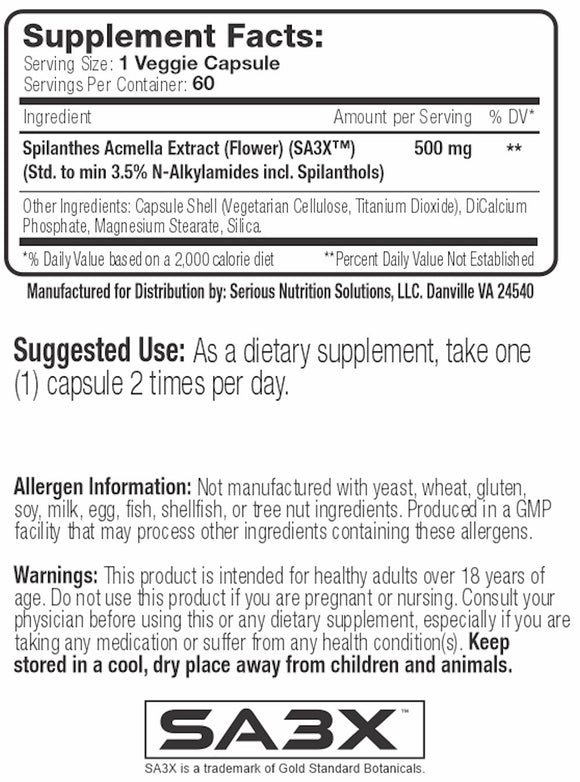 Serious Nutrition Solutions SNS Spilanthes XT|Test Booster|Bodyandfitness.com