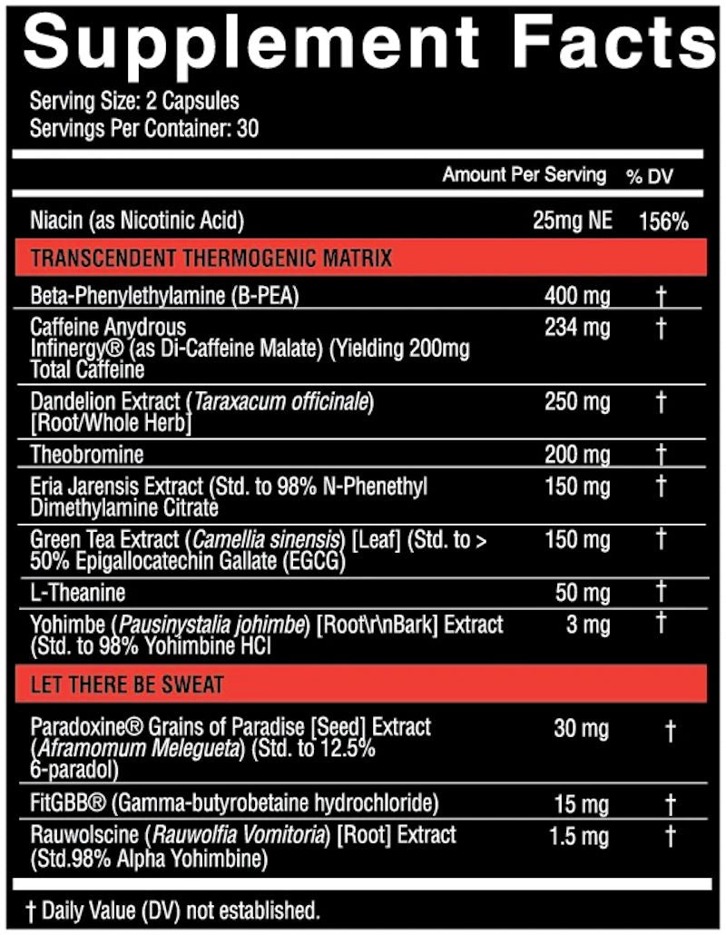 NutriFitt Symbiote Extreme Thermogenic fact