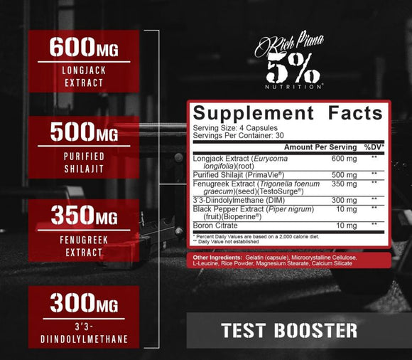 5% Nutrition Test Booster 120 Capsules
