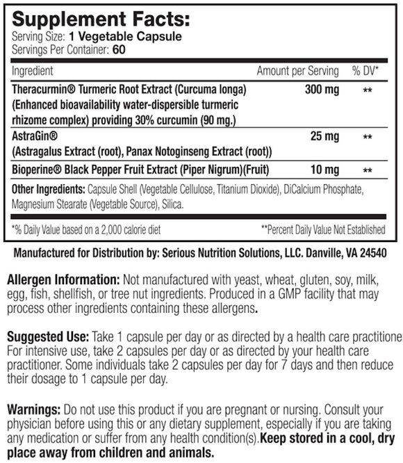 SNS Serious Nutrition Solutions Theracurmin XT - 60 Capsules|Joint Support|Bodyandfitness.com