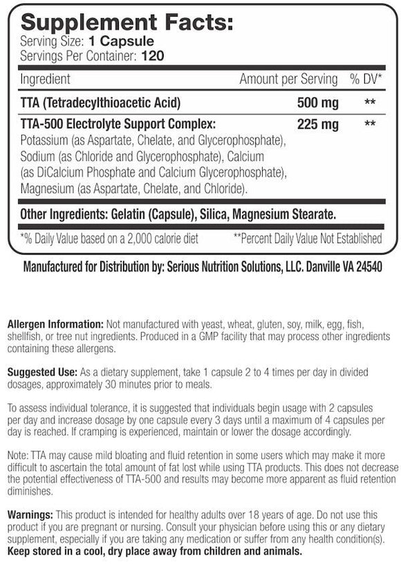 Serious Nutrition Solutions SNS TTA-500|Fat Burner|Bodyandfitness.com