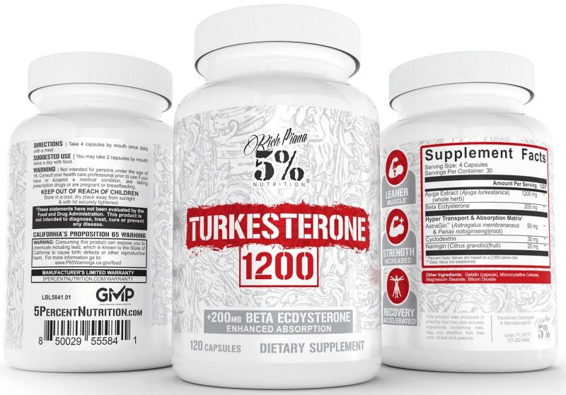 5% Nutrition Turkesterone 1200 bottles