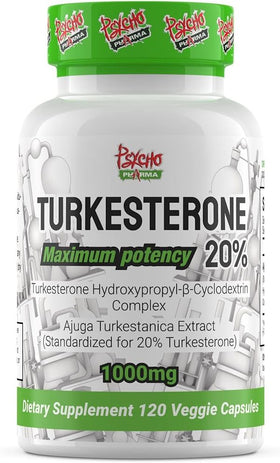 Psycho Pharma Turkesterone 120 Veg Caps|Test Booster|Bodyandfitness.com