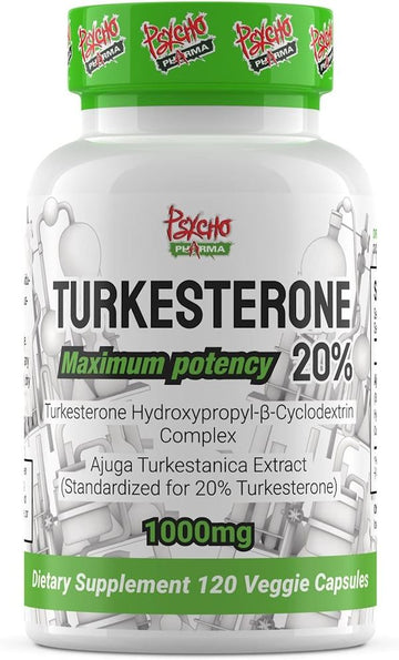 Psycho Pharma Turkesterone 120 Veg Caps|Test Booster|Bodyandfitness.com