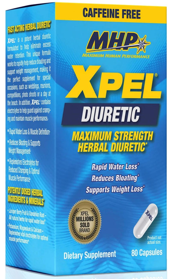 MHP Xpel Caffeine Free 80 Caps|Diuretics|Bodyandfitness.com