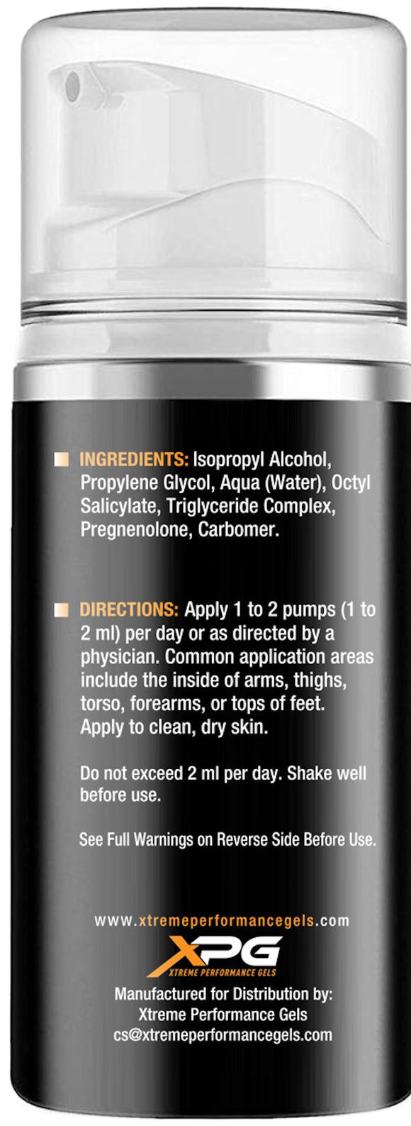 XPG Xtreme Performance Gels Pregnenolone Gel|Lean Muscle|Bodyandfitness.com