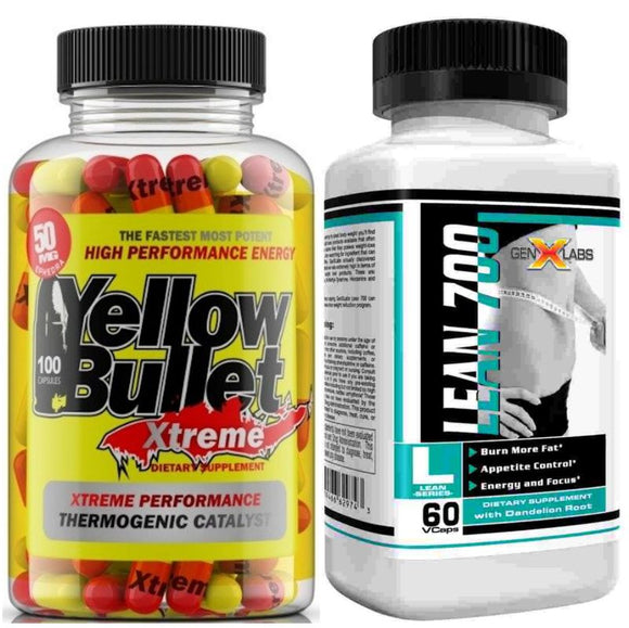 Hardcore Fat Burner Yellow Bullet Stack with FREE Lean 700