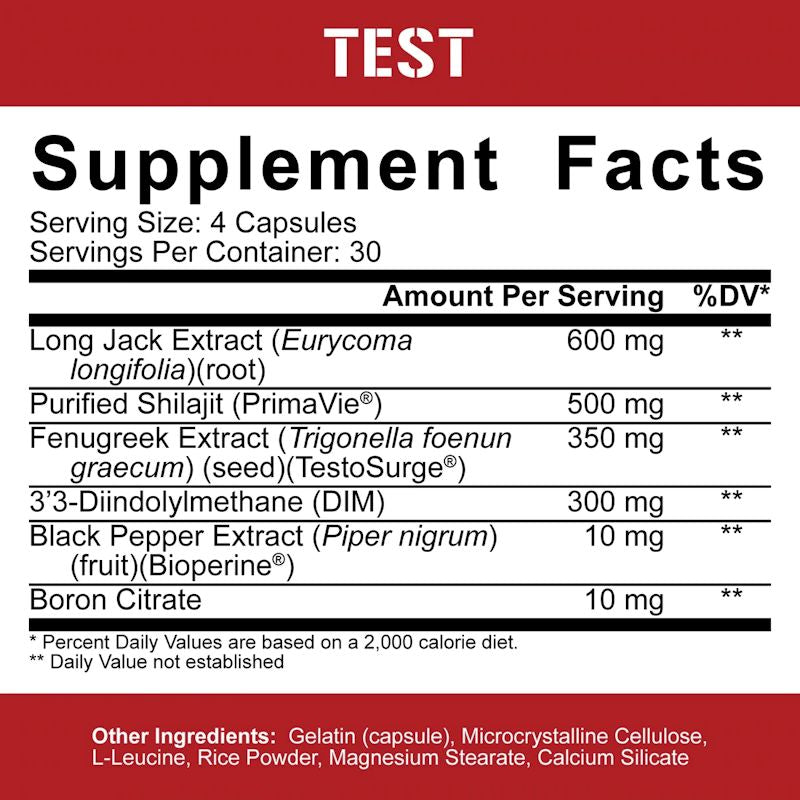 5% Nutrition Test booster caps facts