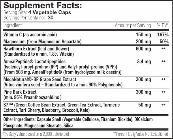 Serious Nutrition Solutions Blood Pressure Support XT facts