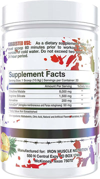 Iron Muscle Bloodgasm Stimulant Free Pre-Workout fact