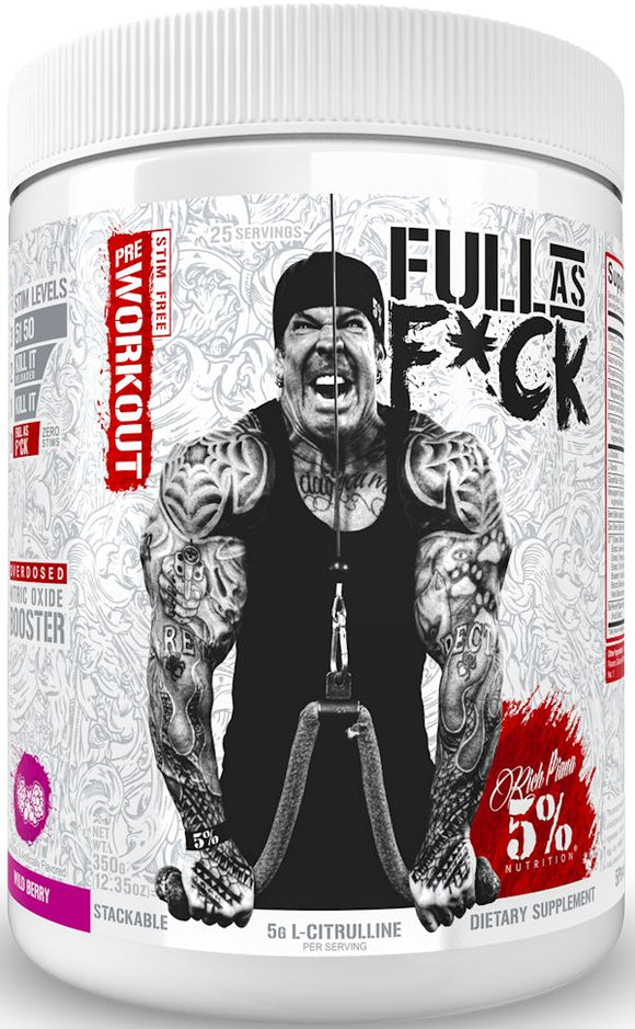 5% Nutrition Full As F*ck Non-Stim Pre-Workout 30 Servings|Citrulline|Bodyandfitness.com