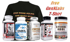 GenXLabs Mass Muscle Size Stack 5 Products Plus Free Shirt||Bodyandfitness.com