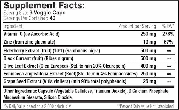 Serious Nutrition Solutions Immune Support XT fact
