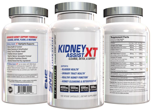 Serious Nutrition Solutions SNS Kidney Assist XT 180 caps|Kidney Health|Bodyandfitness.com