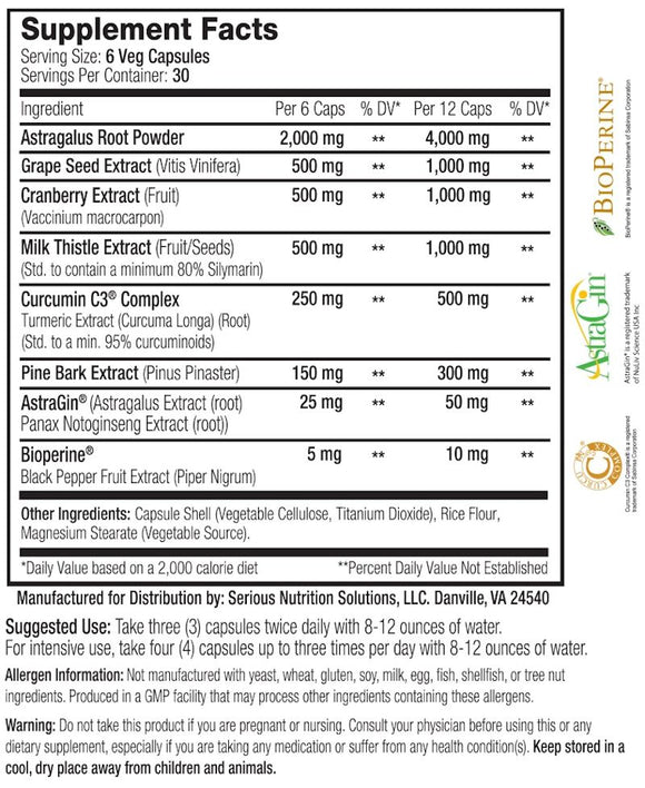Serious Nutrition Solutions SNS Kidney Assist XT 180 caps|Kidney Health|Bodyandfitness.com