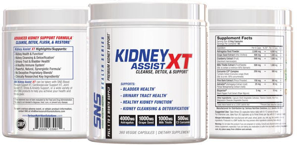 Serious Nutrition Solutions Kidney Assist XT 360 caps bottles