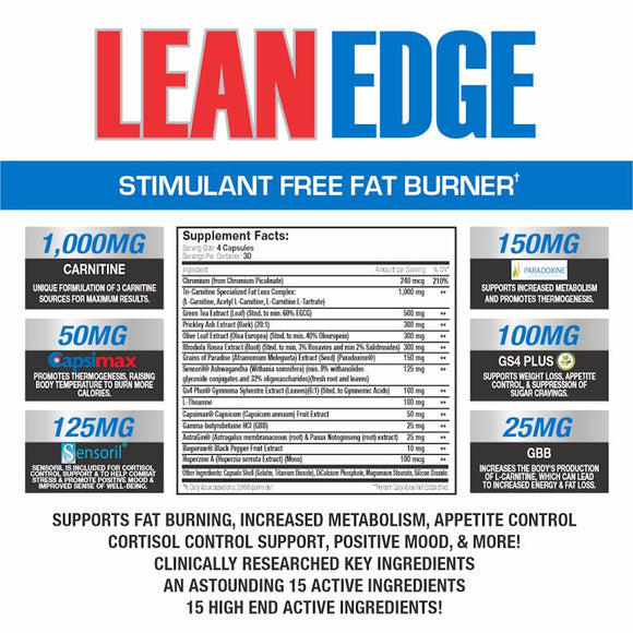 Serious Nutrition Solutions SNS Lean Edge Fat Burner|Fat Burner|Bodyandfitness.com