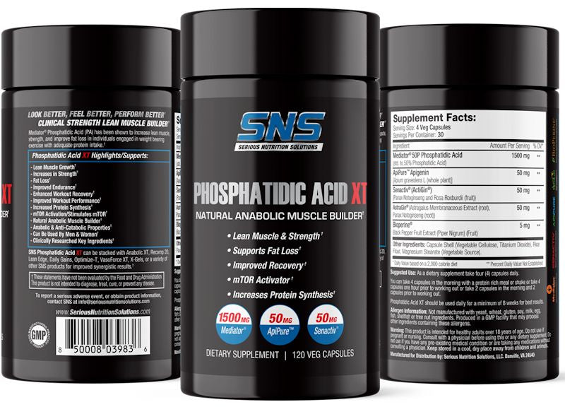 SNS Phosphatidic Acid XT muscle builder bottles