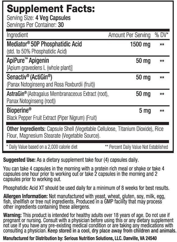 Serious Nutrition Solutions SNS Phosphatidic Acid XT Lean Muscles|Lean Muscle|Bodyandfitness.com