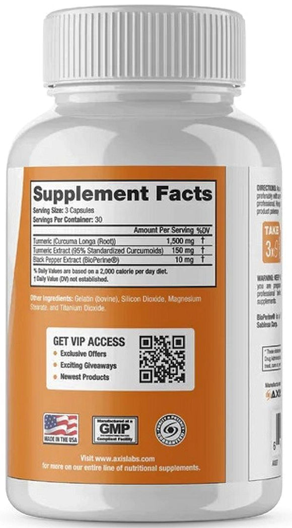 Axis Labs Turmeric Curcumin with Bioperine|Joint Support|Bodyandfitness.com