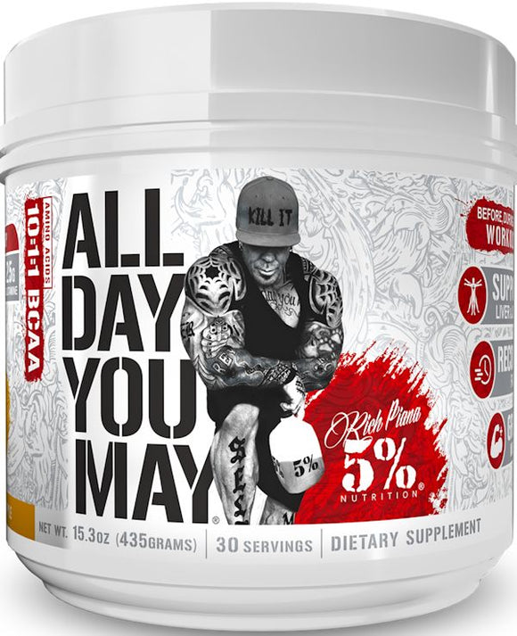 5% Nutrition All Day You May BCAA Recovery 30 Servings|BCAA|Bodyandfitness.com