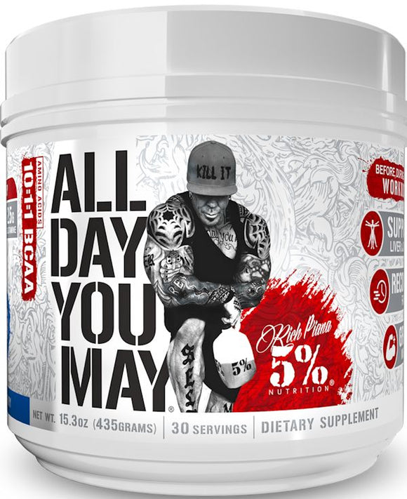 5% Nutrition All Day You May BCAA Recovery 30 Servings|BCAA|Bodyandfitness.com