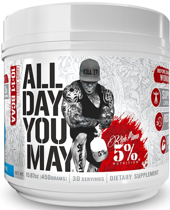 5% Nutrition All Day You May BCAA Recovery 30 Servings|BCAA|Bodyandfitness.com