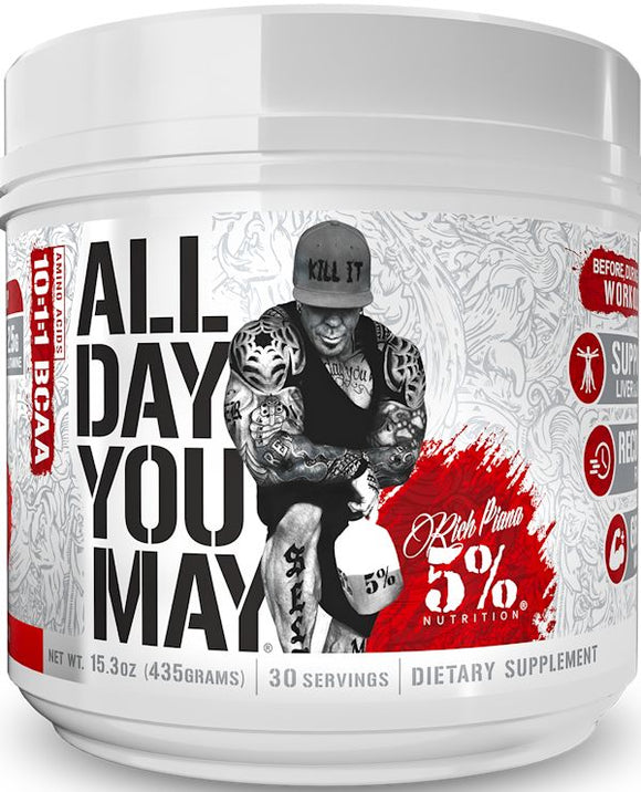 5% Nutrition All Day You May BCAA Recovery 30 Servings|BCAA|Bodyandfitness.com