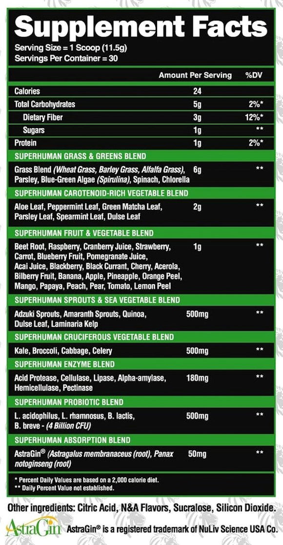 Alpha Lion SuperHuman Greens 30 Servings|Greens - Superfoods|Bodyandfitness.com