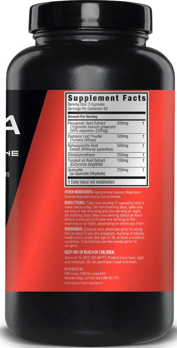 JYM Supplement Science Alpha Testosterone Support fact