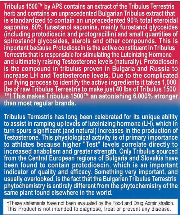 APS Nutrition Tribulus 1500 90 ct||Bodyandfitness.com