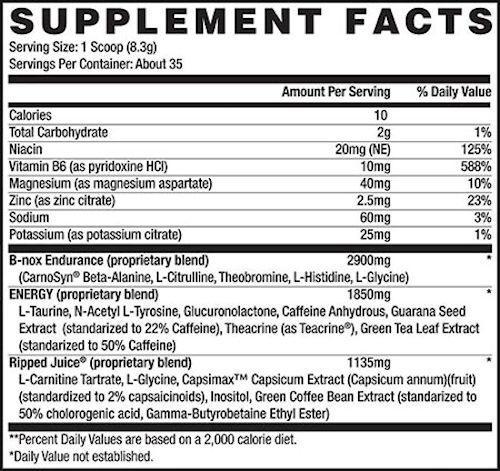 Betancourt Nutrition B-Nox Ripped 35 servings|Pre workout|Bodyandfitness.com