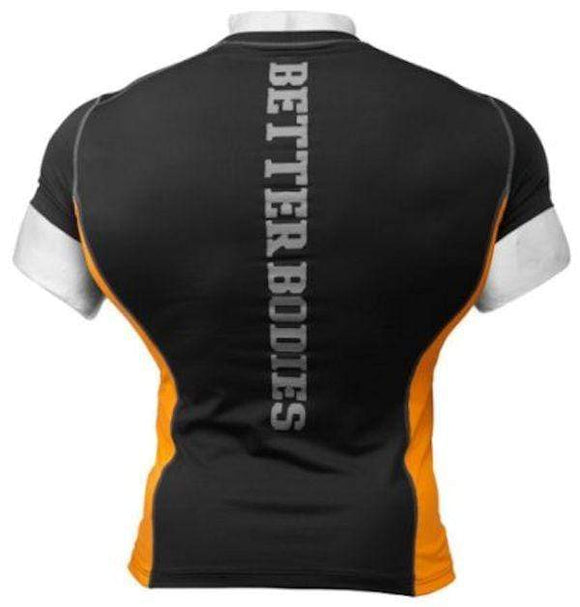 Better Bodies Tight Fit Tee Black / Orange|Men Clothing|Bodyandfitness.com