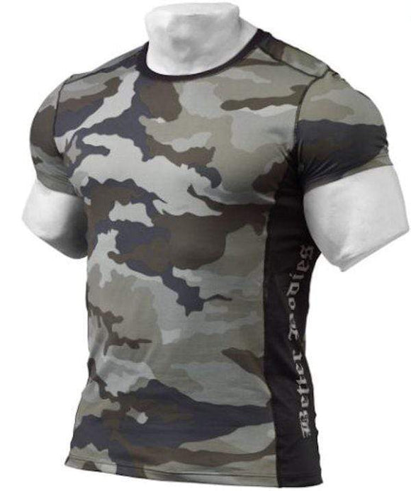 Better Bodies Tight Fit Tee Green Camoprint|Men Clothing|Bodyandfitness.com