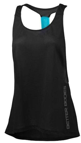 Better Bodies Women's Athlete Mesh Tank Black/Turquoise|Women's Clothing|Bodyandfitness.com