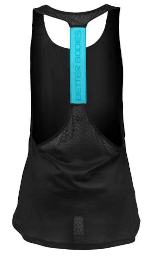 Better Bodies Women's Athlete Mesh Tank Black/Turquoise|Women's Clothing|Bodyandfitness.com