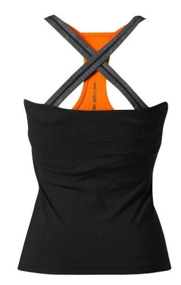 Better Bodies Support 2-Layer Top Black/Orange|Women' Clothing|Bodyandfitness.com
