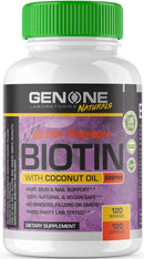Genone Labs Ultra Premium Biotin with Coconut OIL 120 caps||Bodyandfitness.com
