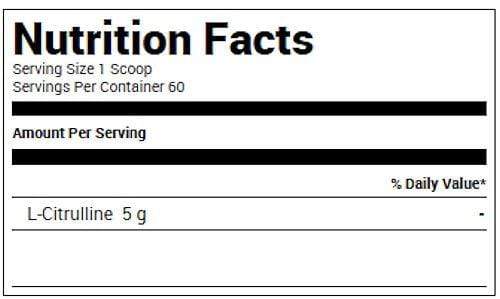 BlackMarket Labs L-Citrulline Raw fact