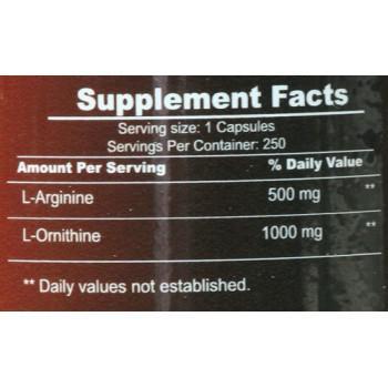 Body and Fitness L-Arginine and L-Ornithine 750 mg 250 cap|Amino Acids|Bodyandfitness.com