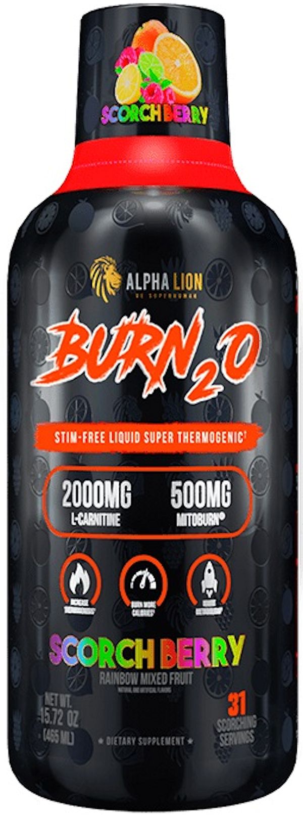 Alpha Lion Burn20 Liquid Fat Loss 31 Servings berry