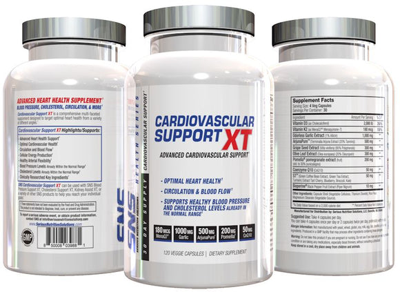 Serious Nutrition Solutions SNS Cardiovascular Support XT 120 V-Caps|Heart Health|Bodyandfitness.com
