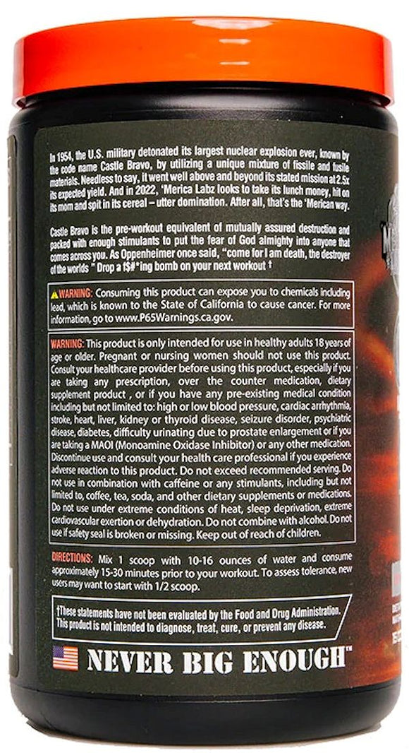 Merica Labz Castle Bravo pre-workout|Pre Workout|Bodyandfitness.com