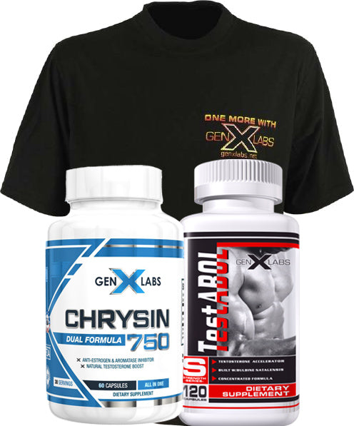 GenXLabs Test-Abol and Chrysin pak FREE T-Shirt|Test Booster|Bodyandfitness.com